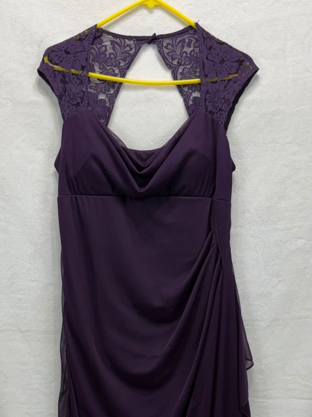 Xscape By Joanna Chen Plum Evening Gown Size 18 Floor Length with Shoulder Wrap